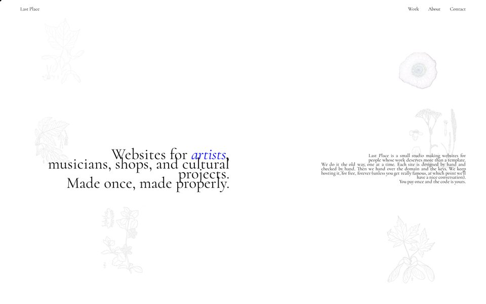 Last Place homepage
